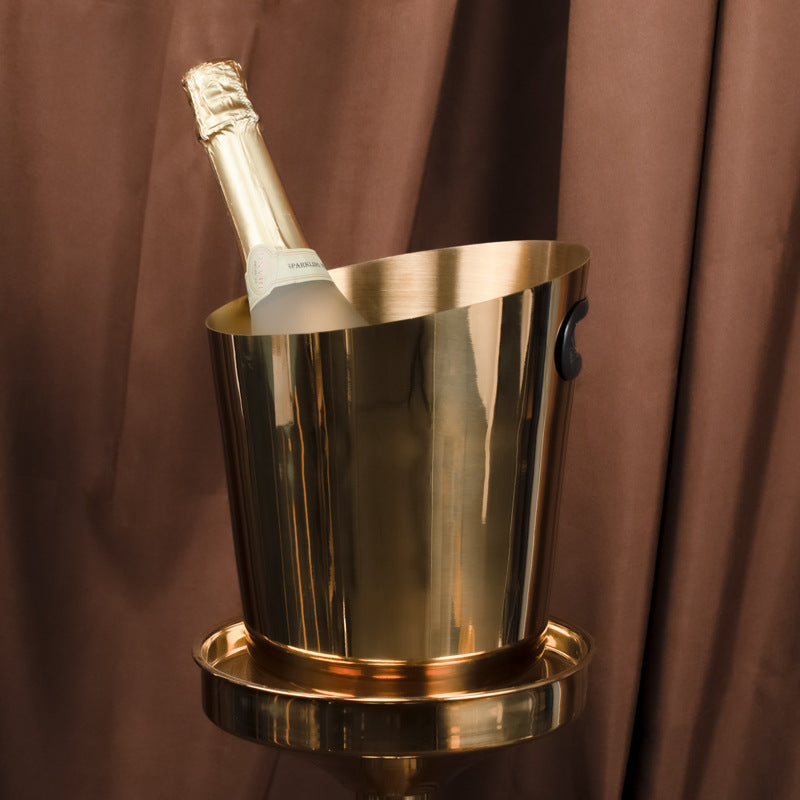 Inclined Stainless Steel Ice Bucket for Household Use